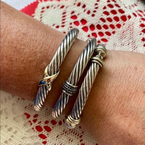 David Yurman Jewelry - David Yurman Cable Black Diamonds 7MM Cuff